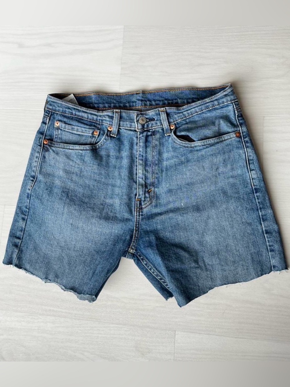 Levi’s 505 Hand Painted Denim Jean Shorts Jorts Size 34